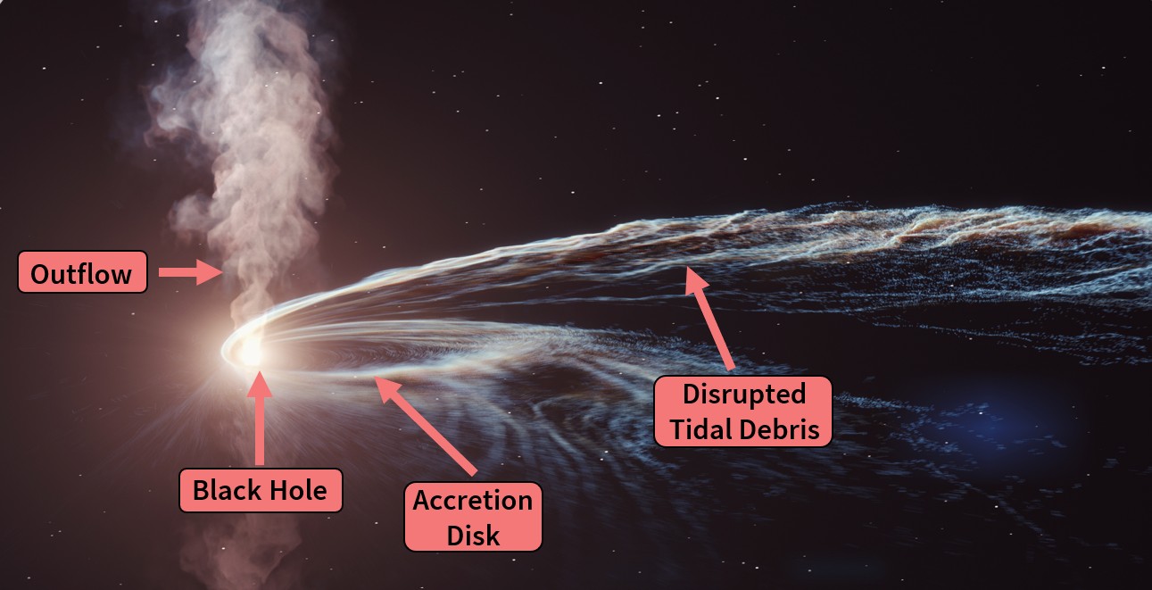 Artist's concept of a tidal disruption event